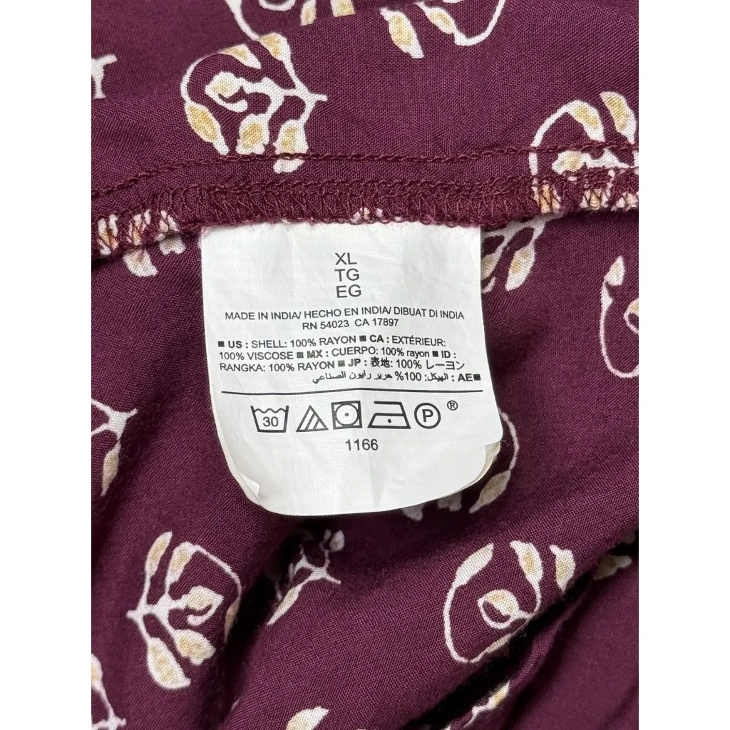 Old Navy Womens Size XL Purple Floral Long Sleeve Tunic Top 100% Rayon - Image 9