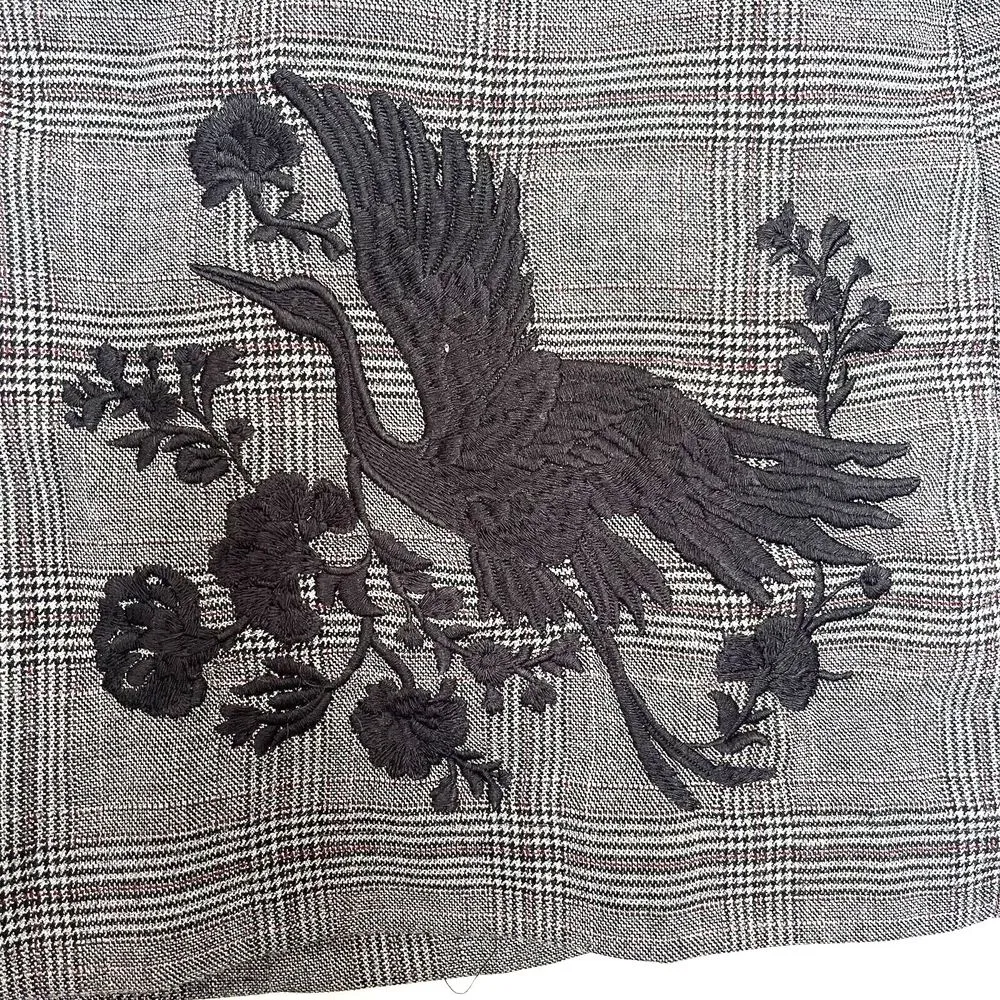 Womens Skirt Size 2 Embroidered Duck Plaid Career Office Wear Plaid Preppy - Image 3