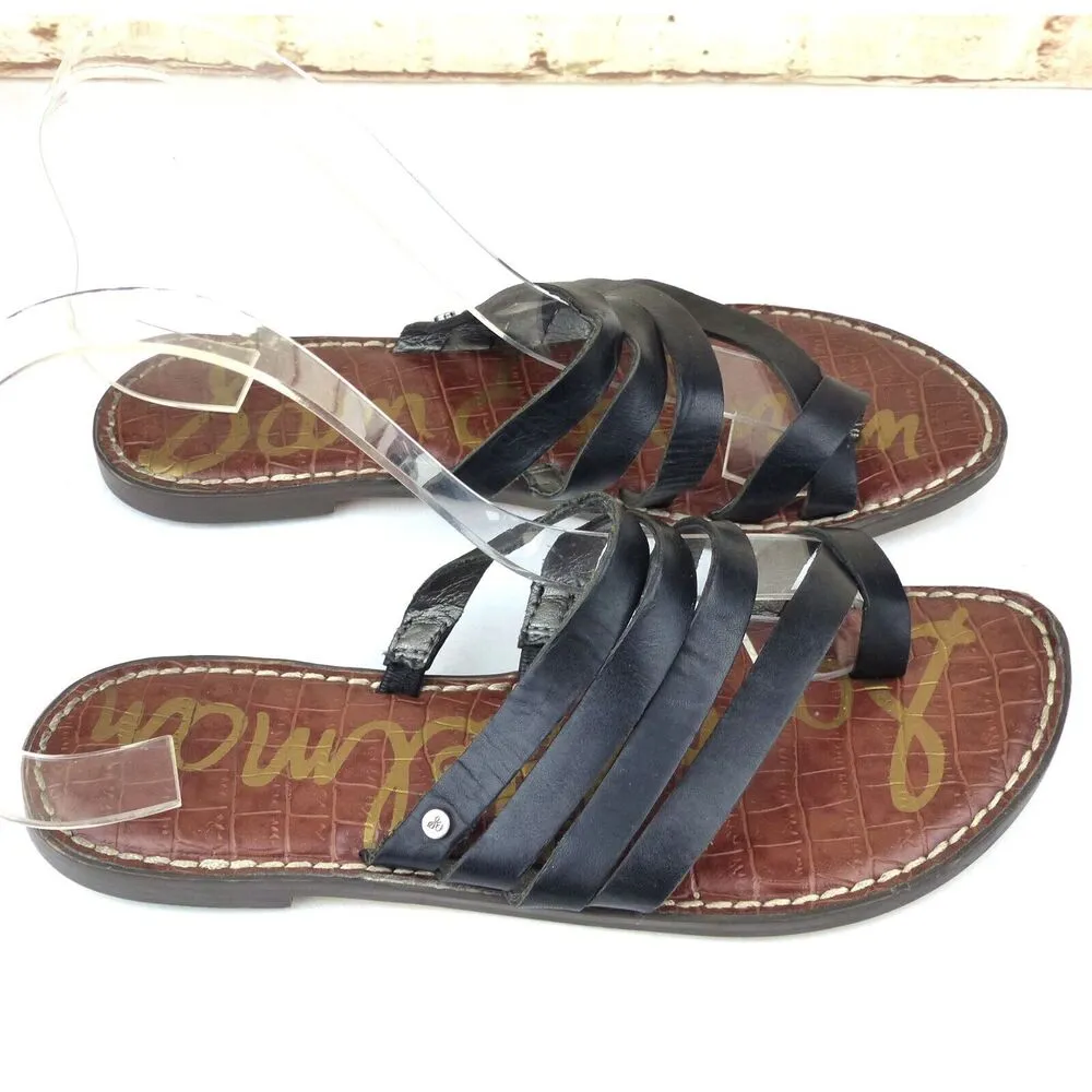 Sam Edelman Gari Strappy Sandals Women 6 M Black Leather Toe Loop Fit Like 5.5M - Image 6