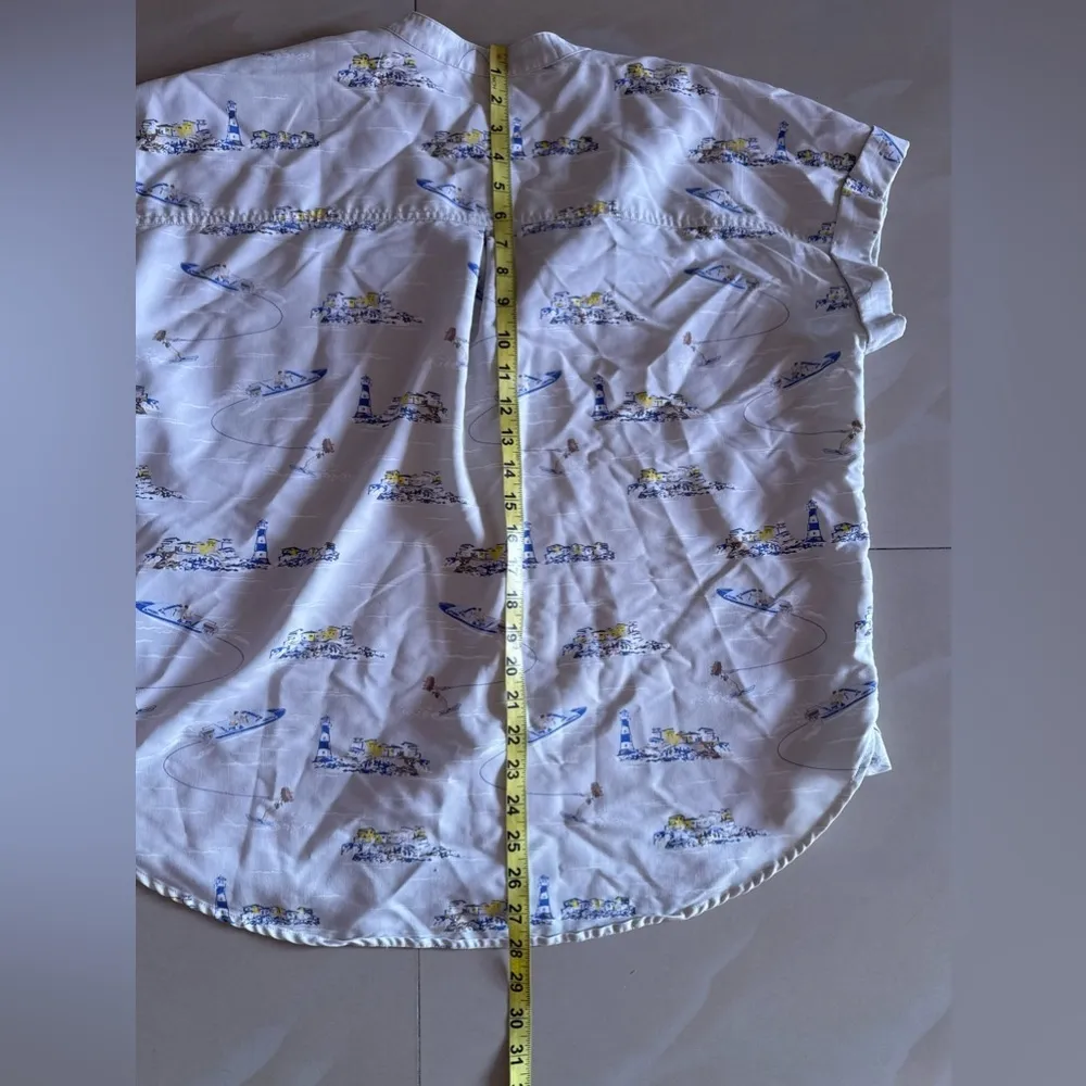 Lands End Shirt Large 14-16 Womens Hawaiian Tropical Rayon Camp Rayon , Viscose - Image 6