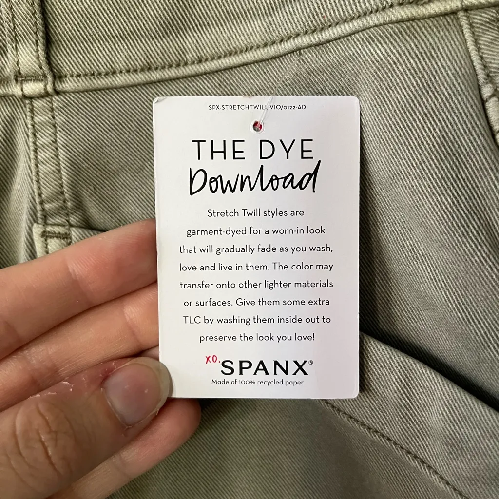 NWT SPANX Stretch Twill Straight Leg Pant in Olive Oil Womens Size M - Image 13