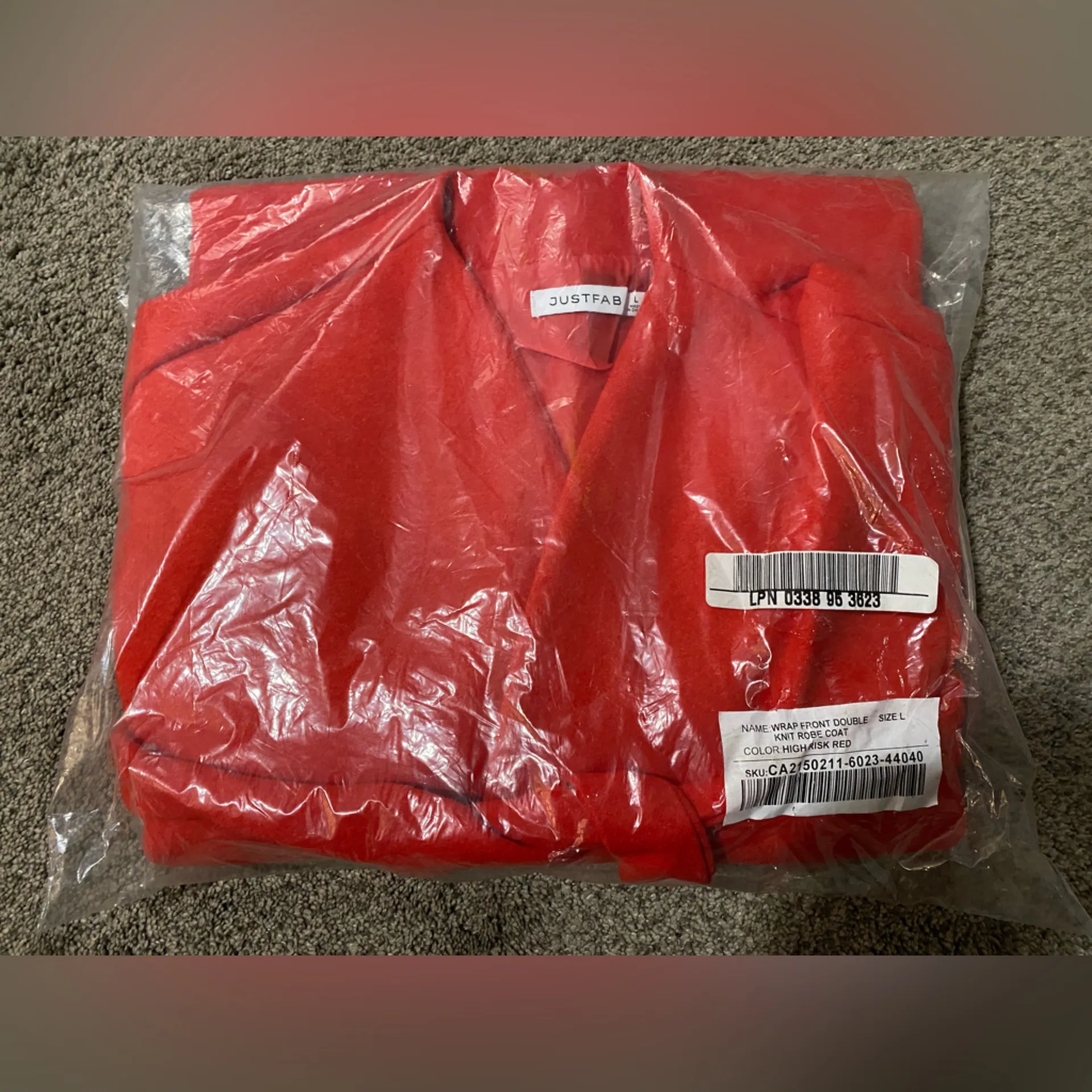 JustFab NWT  Wrap Front Double Knit Robe Coat | Size: Large - Image 3