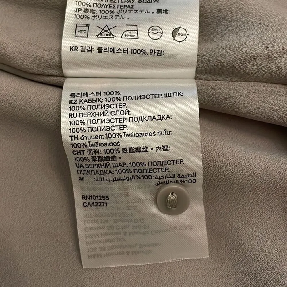 H&M Gray Satin Sleeveless Blouse Womens Size Extra Large XL Flowy Minimalist - Image 10