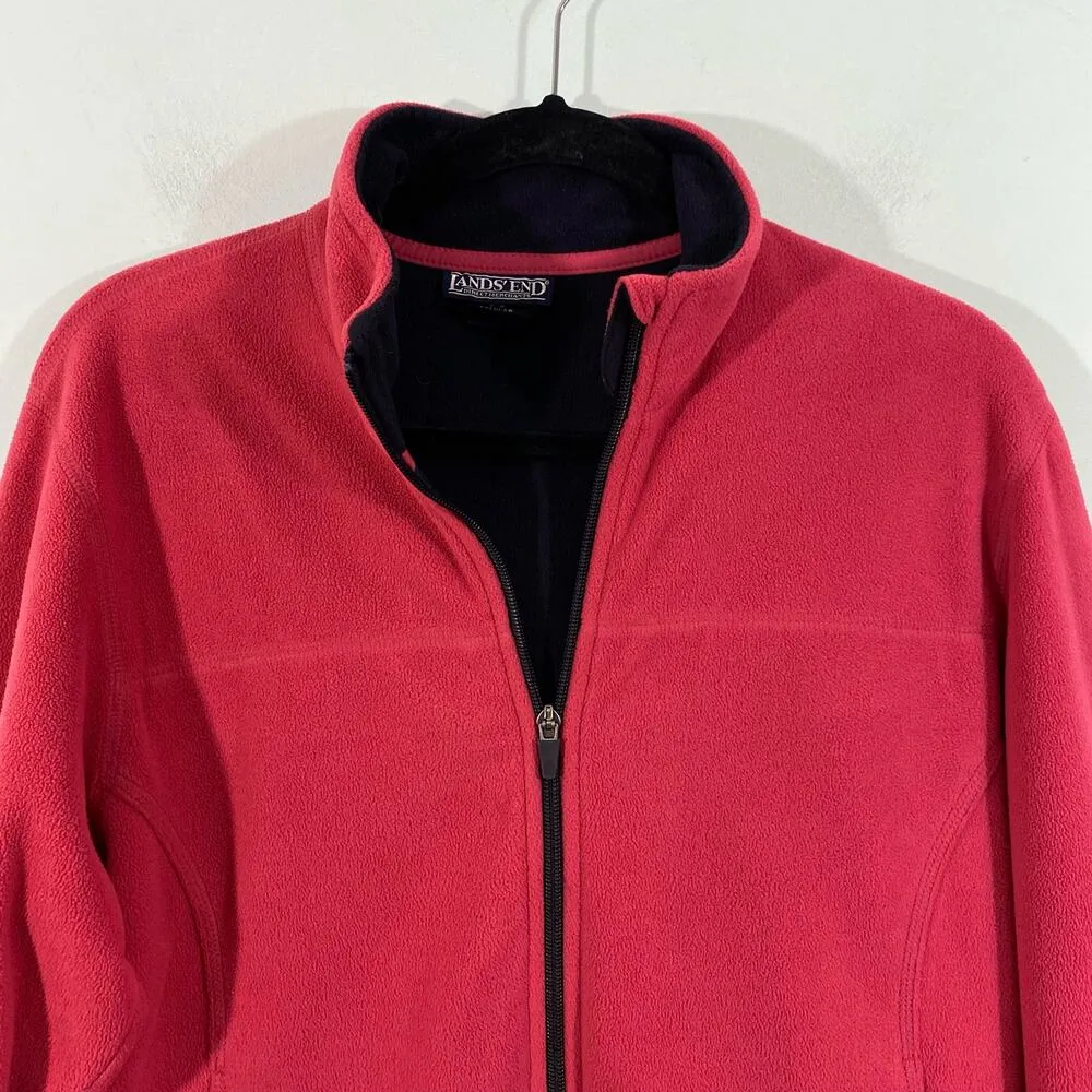Vintage Lands' End Women's Pink Full Zip Fleece Size S (6-8) - Image 2