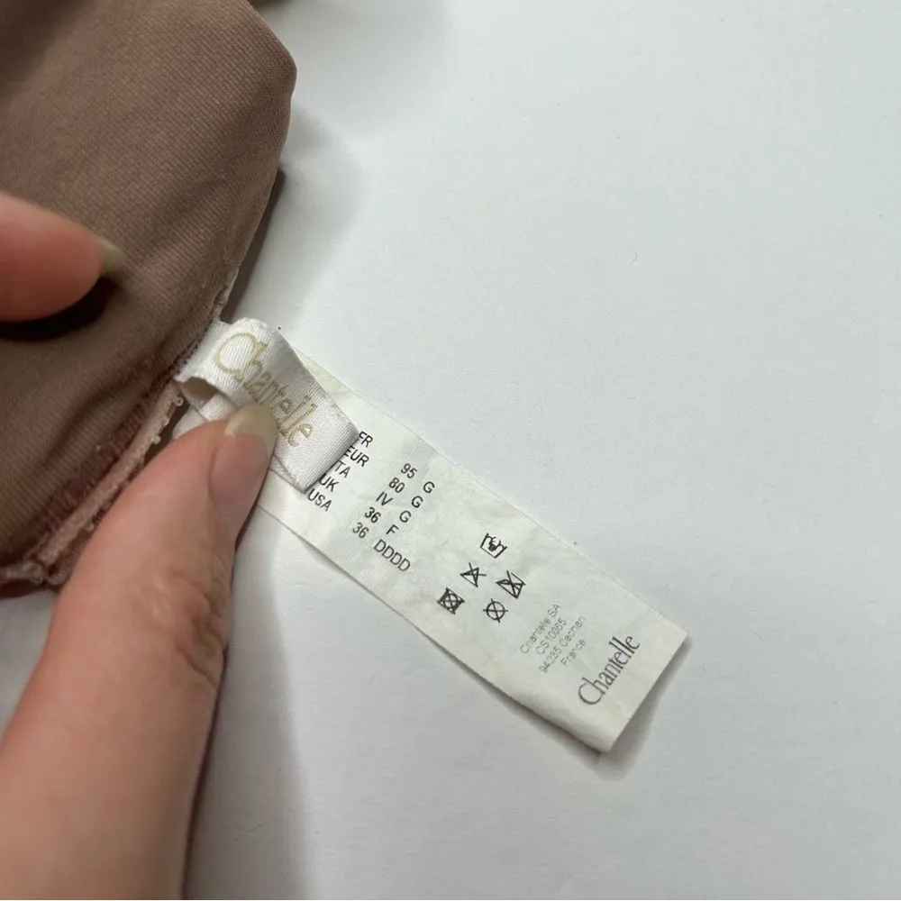 Chantelle Brown taupe Full Coverage Bra 36G 36DDDD Molded Cups - Image 5