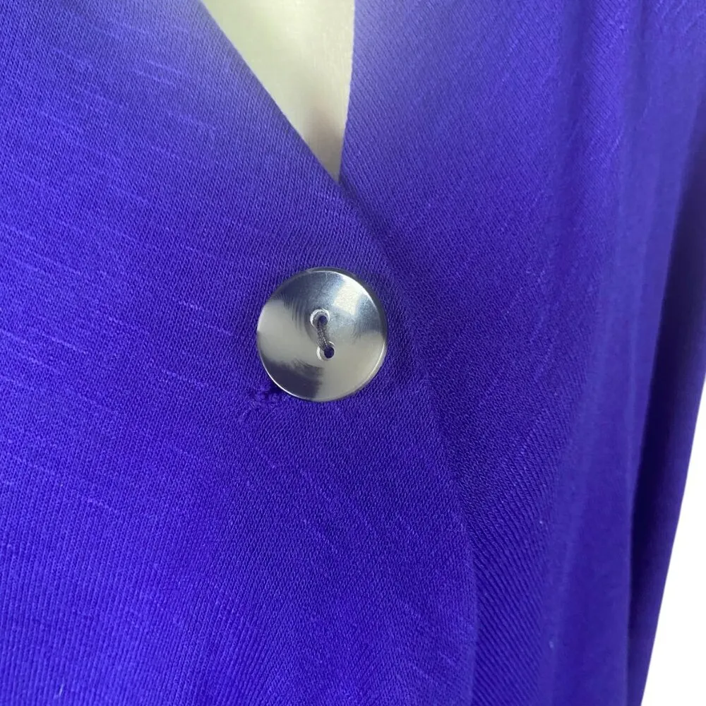 AB Studio  purple long sleeve stretchy sweater cardigan women's size medium - Image 6