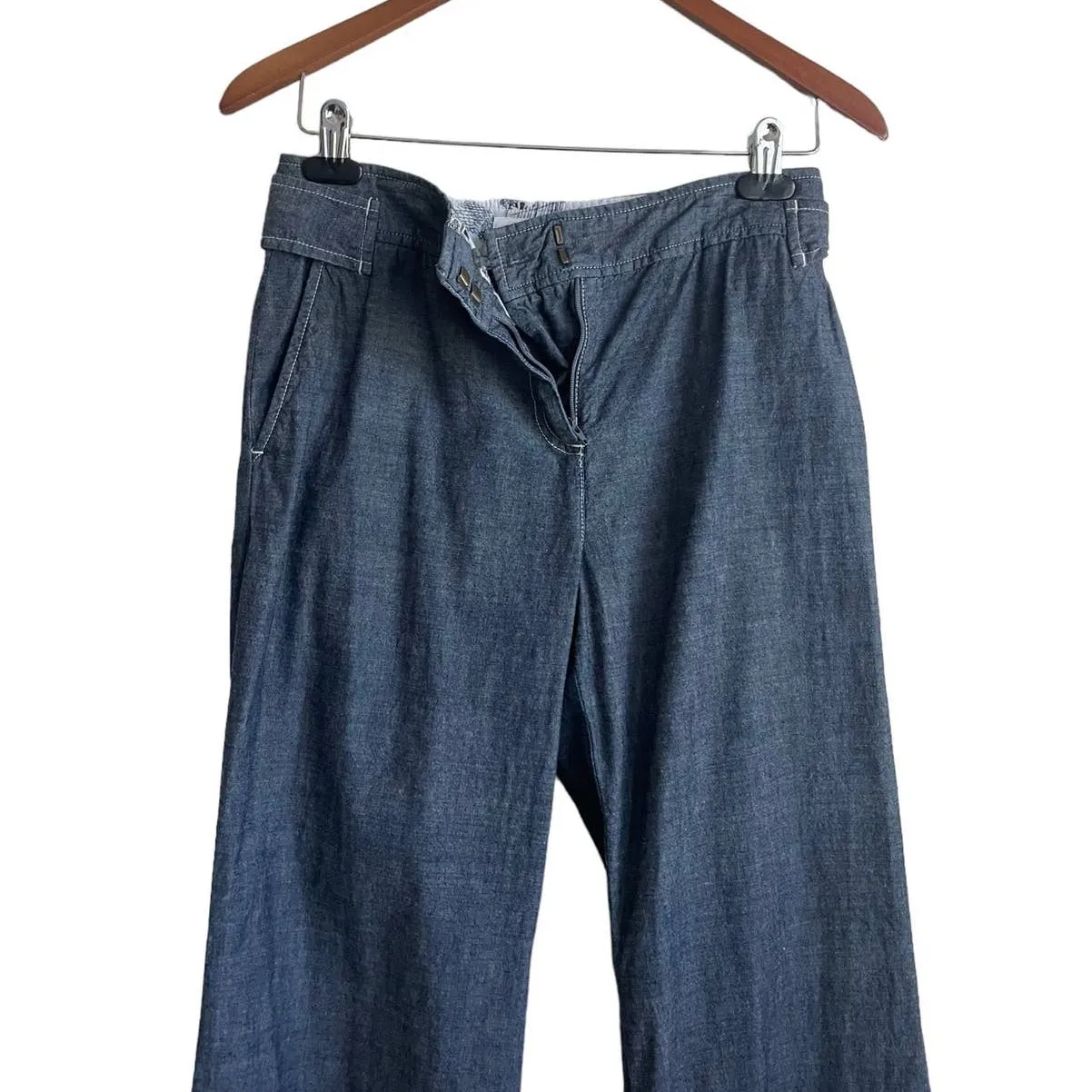 J Jill Women Jeans 8 Blue Straight Leg Zipper‎ Button Closure Stretch Denim - Image 7