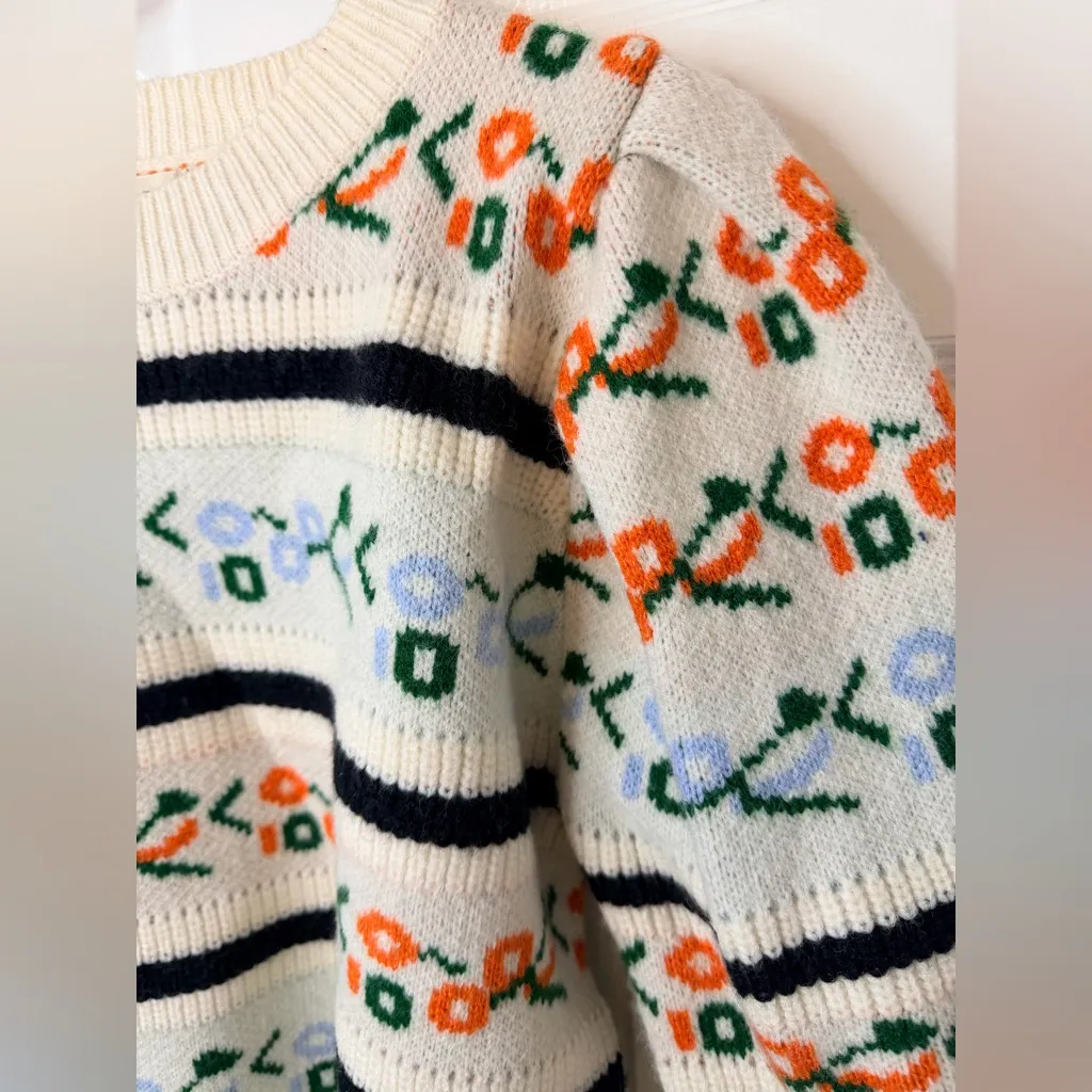 Roolee Cream Floral Patterned Sweater - Image 3