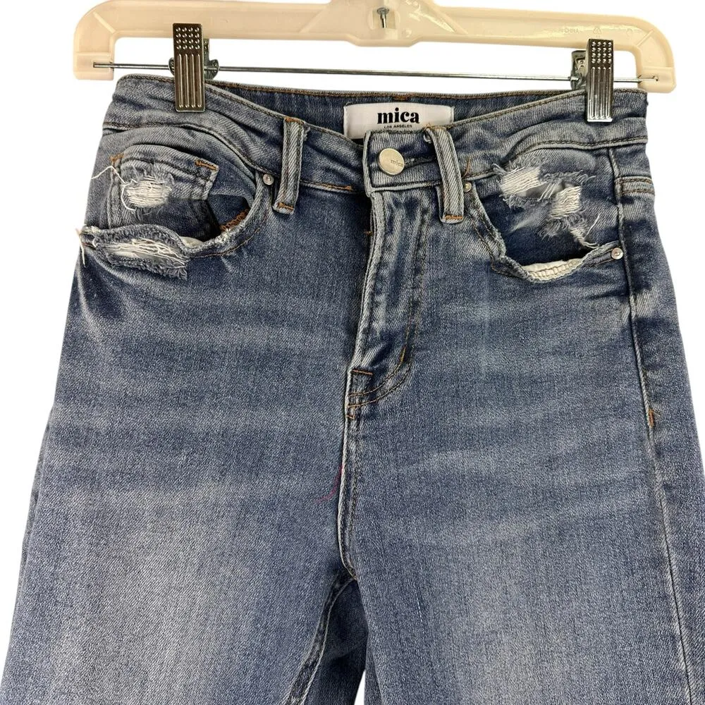 Mica Denim Women's Aniello Super High Rise Straight Leg Jeans Size 24 Blue - Image 4