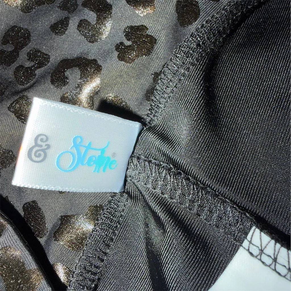 Shirley & stone Women's XL Black Leopard Print Leggings Casual Chic - Image 6