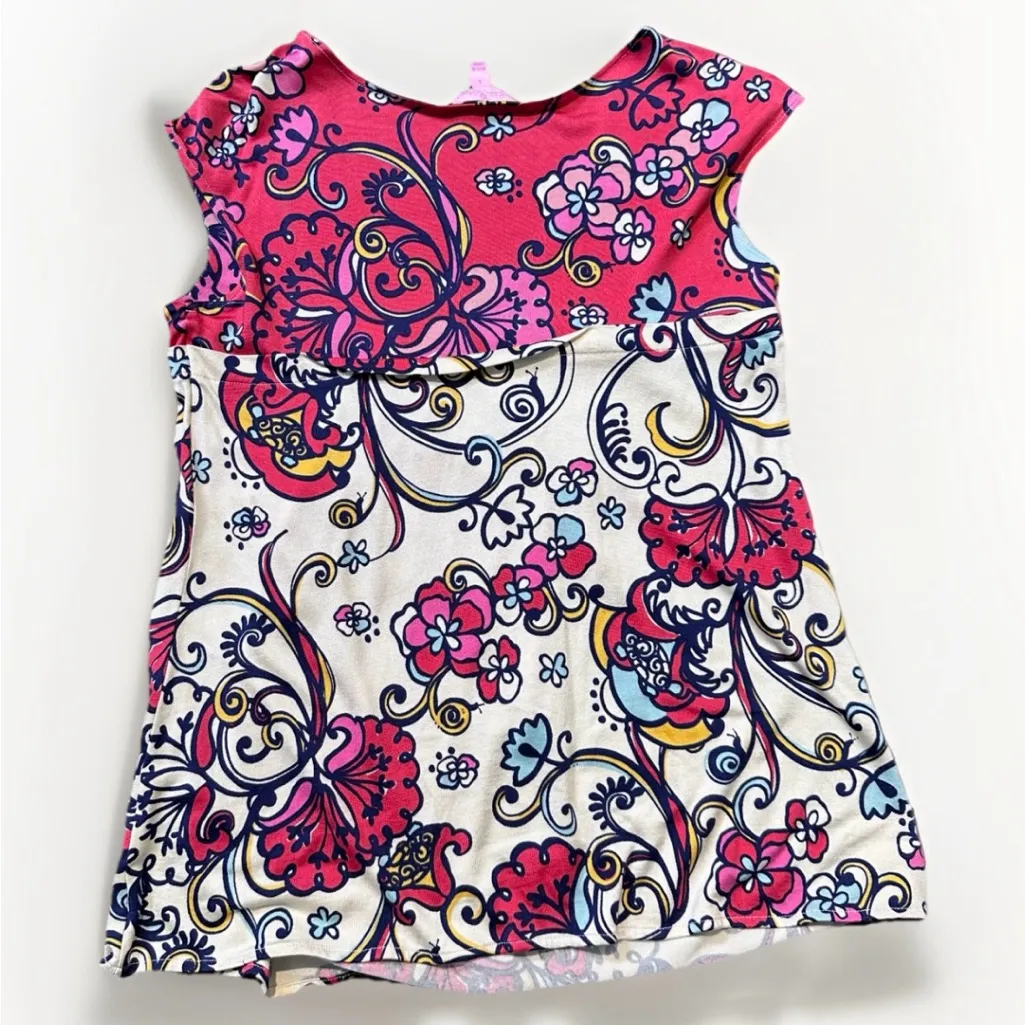 Lilly Pulitzer Women’s Silk‎ Blend Sleeveless Top Turtle & Snail Shirt Ruffle S - Image 2