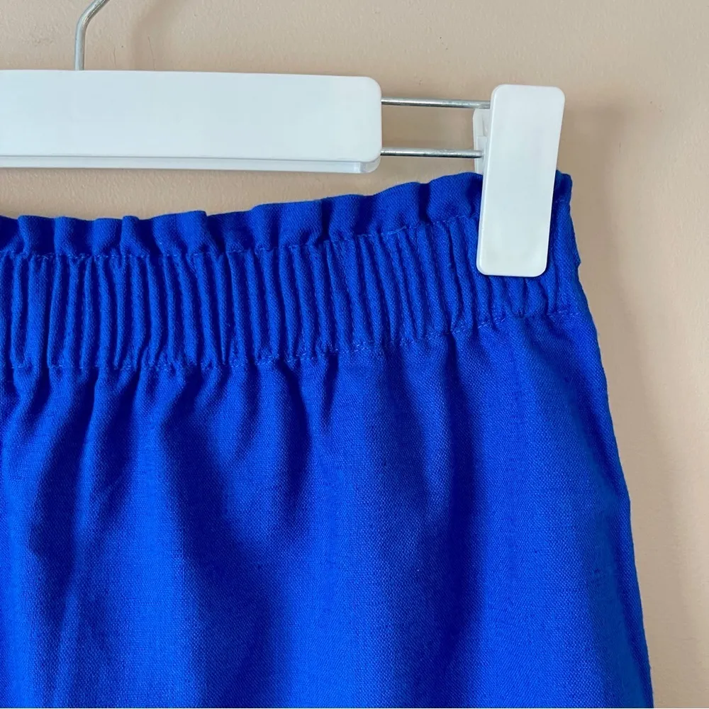 J.CREW FACTORY | Cobalt Blue Linen Blend Mini Skirt Sz 0 - Image 2
