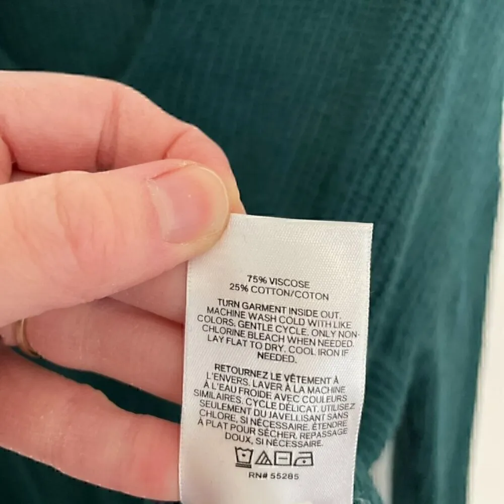 EXPRESS Strappy Circle Hem Tunic Sweater Solid Teal Green Blue 3/4 Sleeve Winter - Image 12