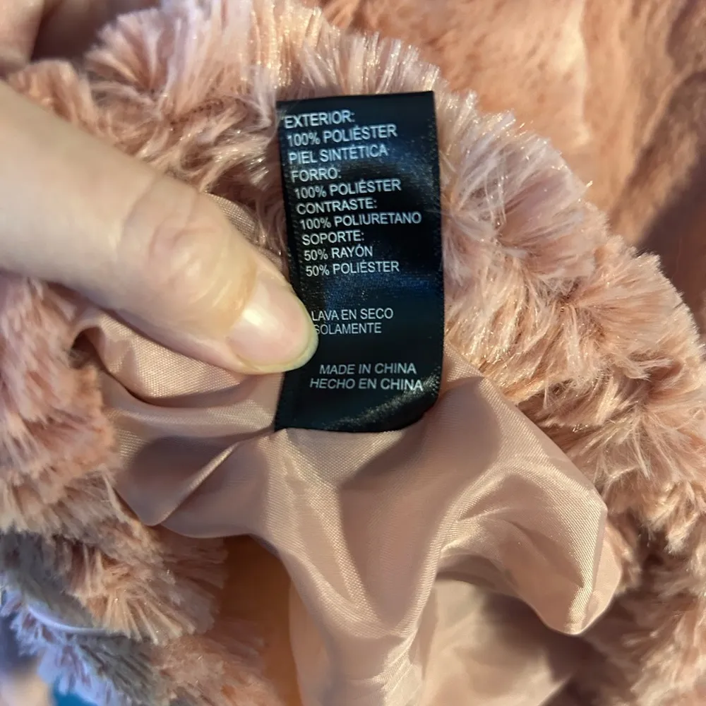 Ambiance Outerwear Pink Fluffy Jacket, Size Small - Image 5