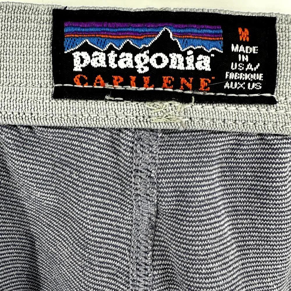 Vintage Patagonia Capilene Base Layer Bottom Pants USA Thermal Purple Mist M - Image 2