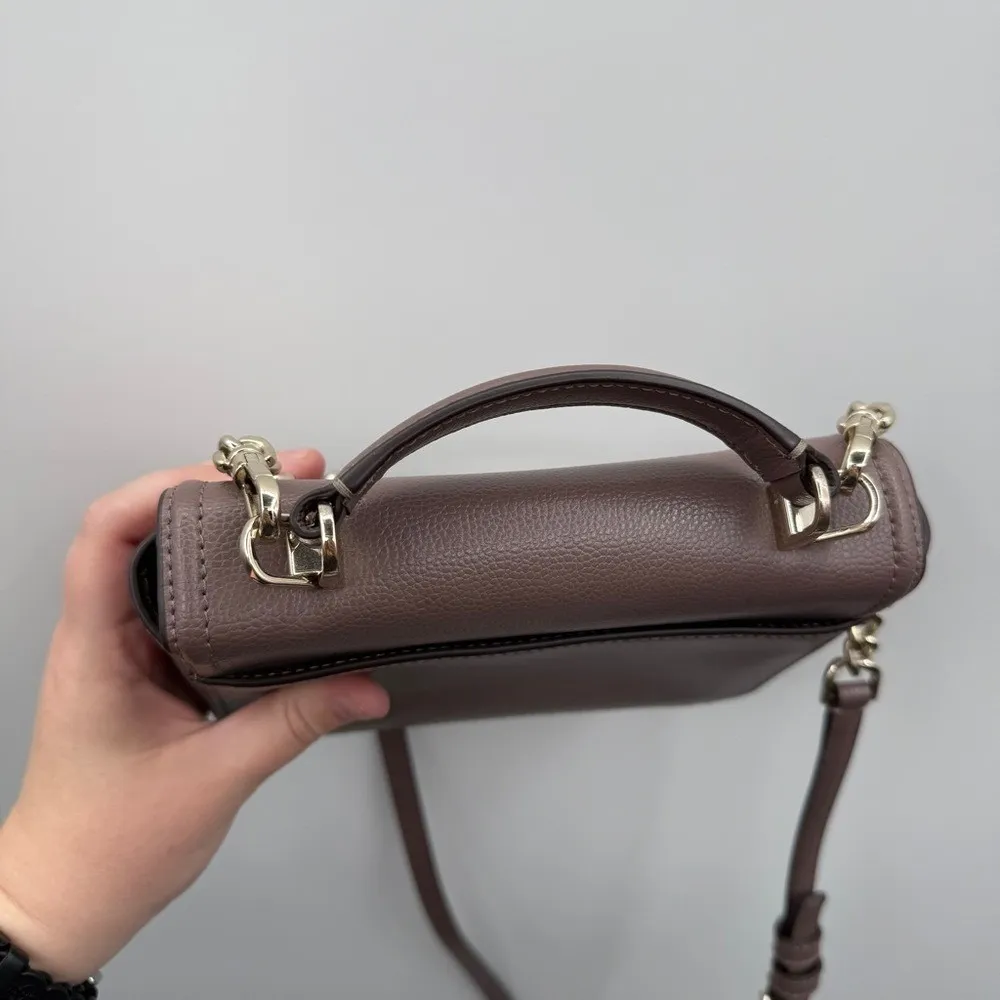 Kate Spade Patterson Drive Maisie Crossbody Bag Mauve Brown Leather Mini Purse - Image 10