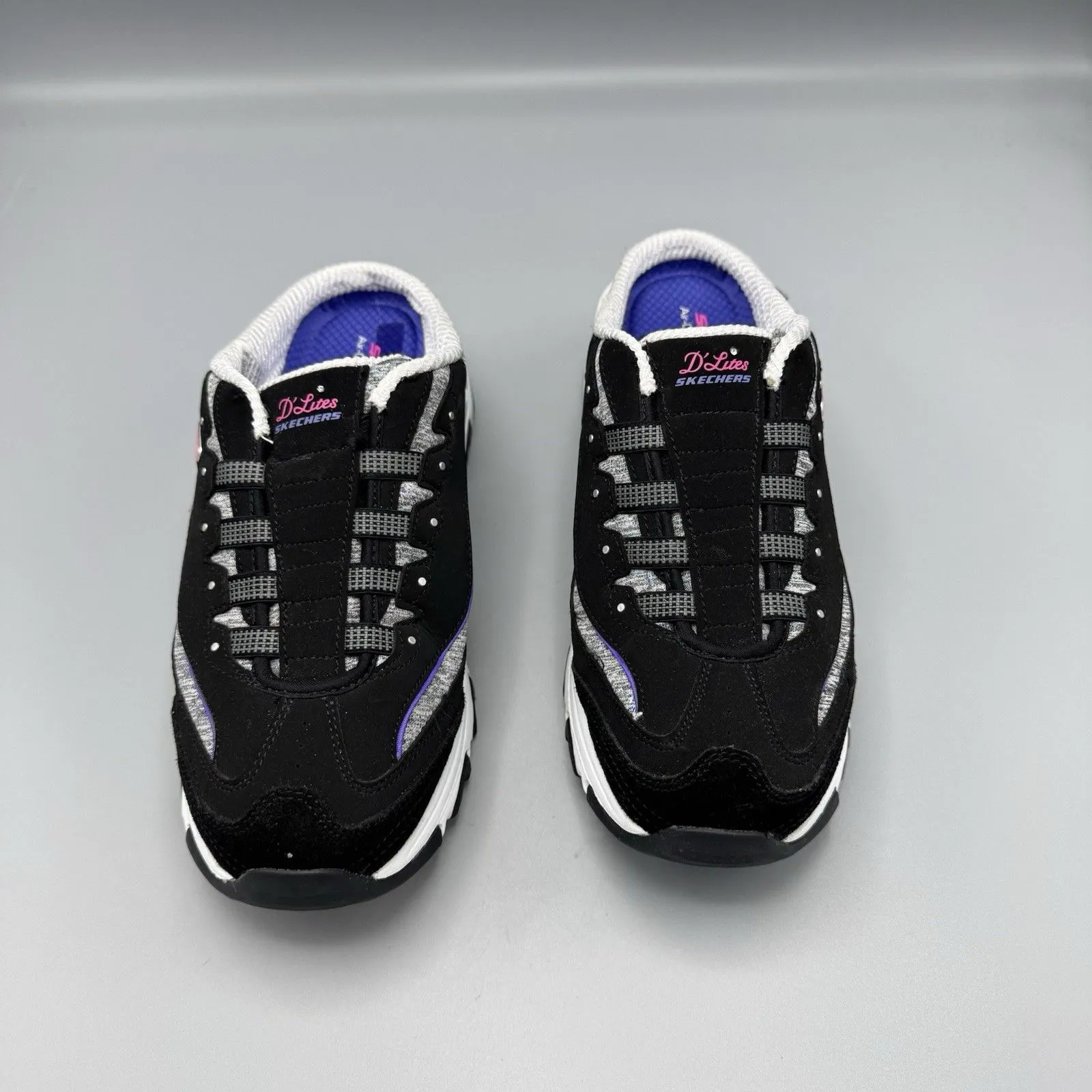 Skechers Air Cooled Memory Foam Mule Wide Fit Shoes 8.5 Womens Black Purple - Image 6