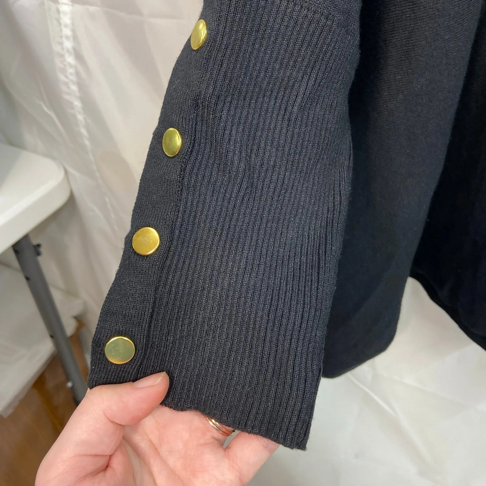 Joseph A women's black oversized turtleneck soft knit stretch tunic sweater M - Image 2