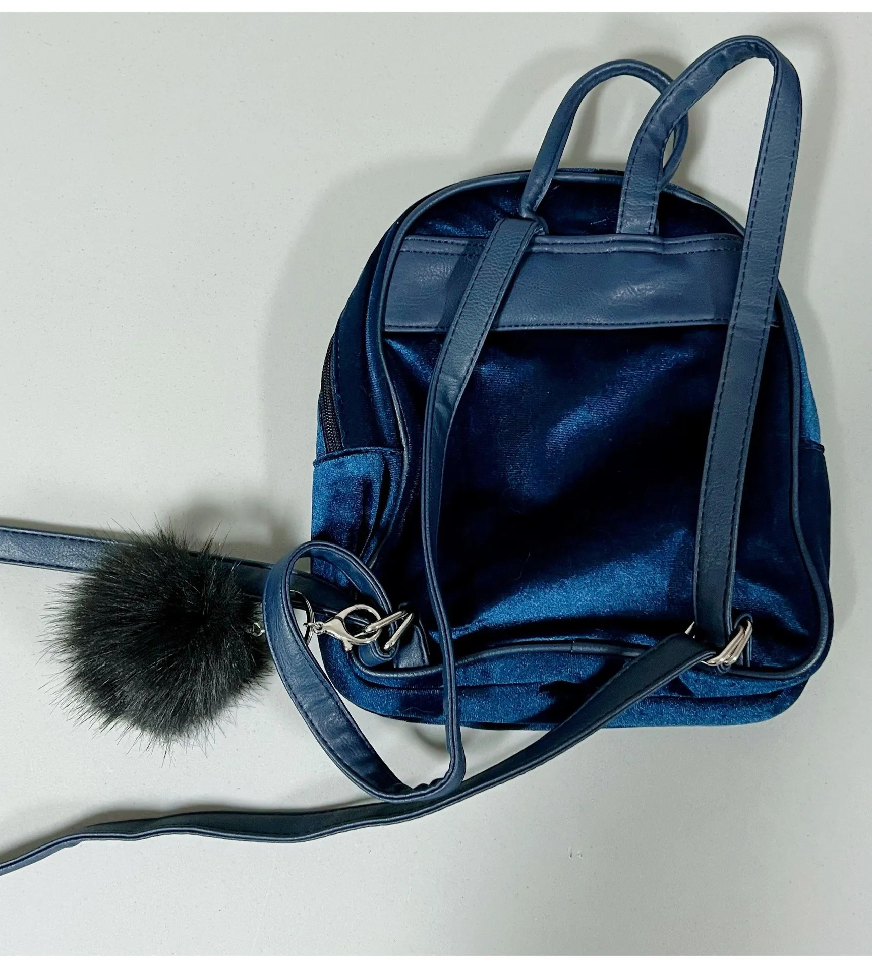 Navy Blue Velvet ‘The Adicts’ Punk Band Patch Patches Studded Mini Backpack Bag Purse 🖤🪐 - Image 3