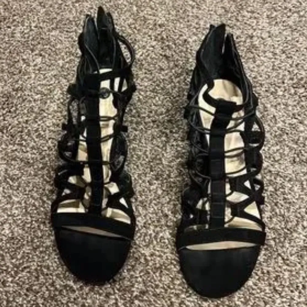 Jennifer Lopez Elegant Black Strappy cage heels Women's Sandals size 8.5 m 4 in - Image 2