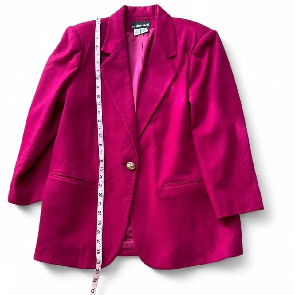 Vintage Pink Wool Blazer - Image 7