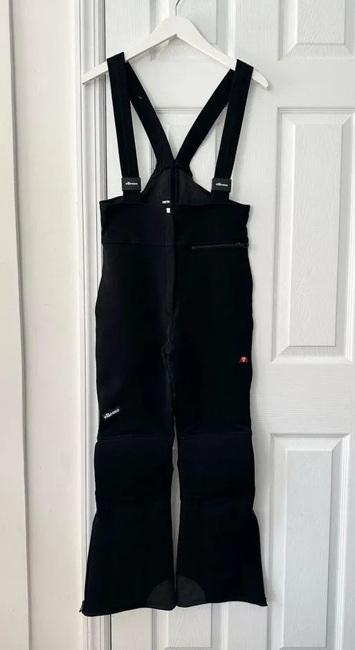 Ellesse Vintage Made Italy Black Suspenders Snow Winter Ski Overalls Bib US 10 - Image 12