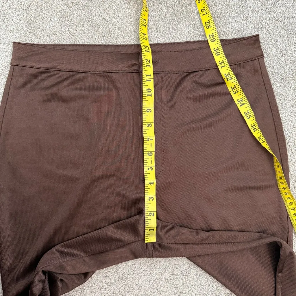 SKIMS Disco Trousers Skinny High Waist Trouser Womens Size 2X Brown‎ Sheen - Image 7