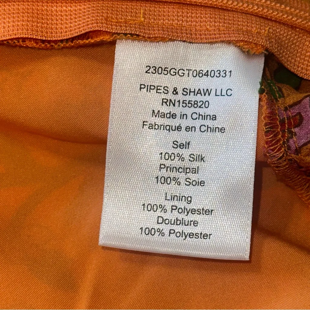 Veronica Beard Women’s 14 Hot Orange Floral Randa Ruffled Silk Peplum Flare Top - Image 11