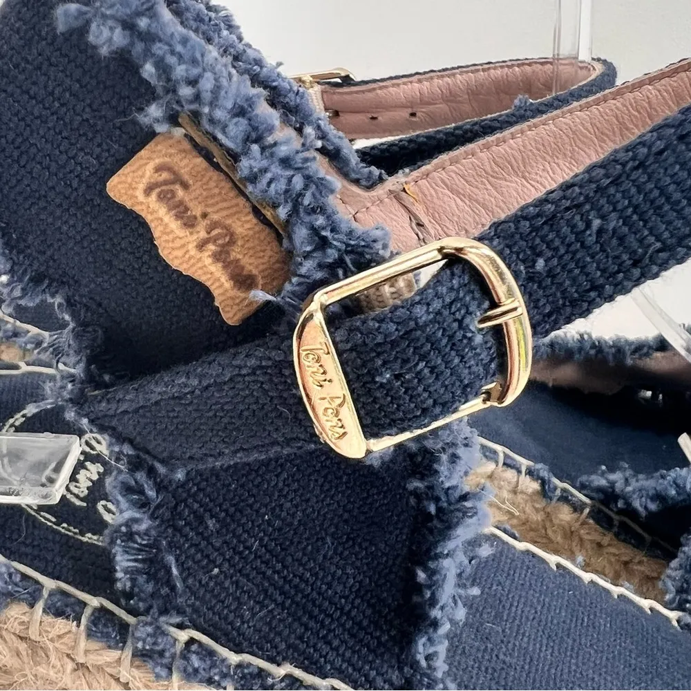 TONI PONS irina wedge in navy Blue Size 9 - Image 7