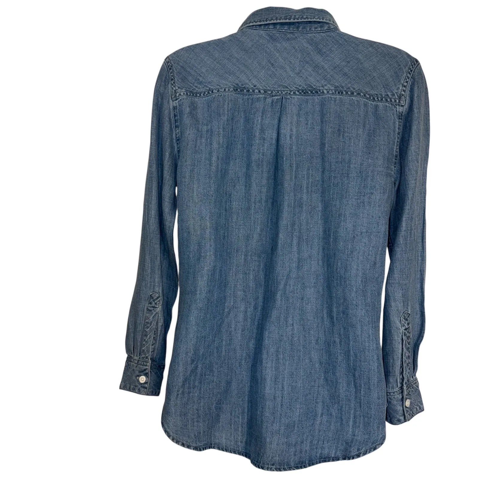 RAILS Chambray Shirt Button Up Floral Embroidered Long Sleeve EUC Size XS‎ - Image 6