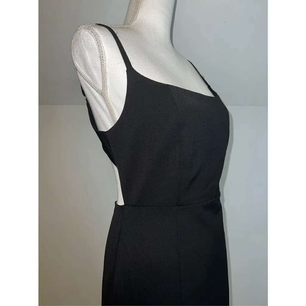 Anthropologie Chic Black Sexy Scoop-Neck Midi Party Dress 4 - Image 2