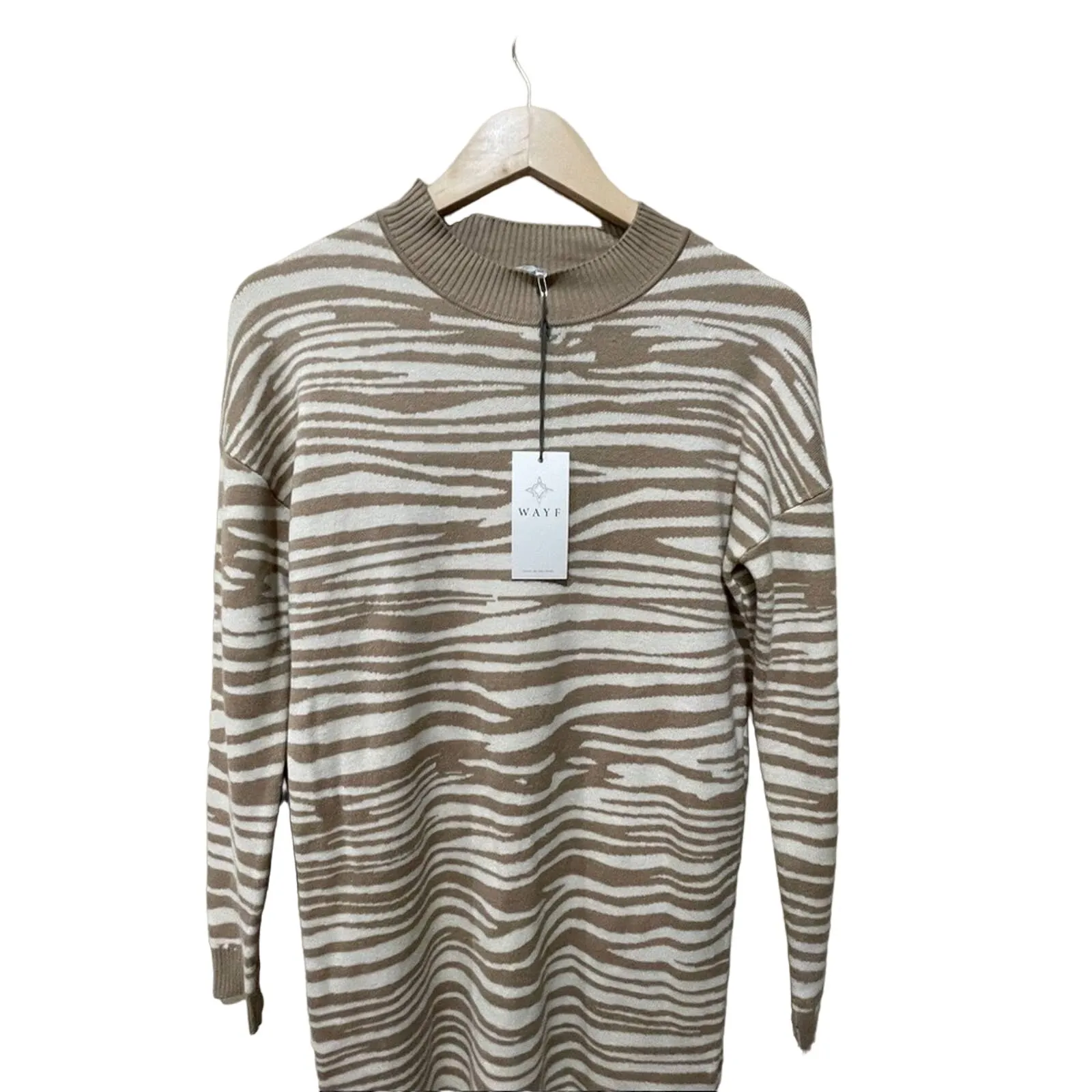 WAYF Intarsia Zebra Print Sweater Dress‎ Size XS New with Tags - Image 6