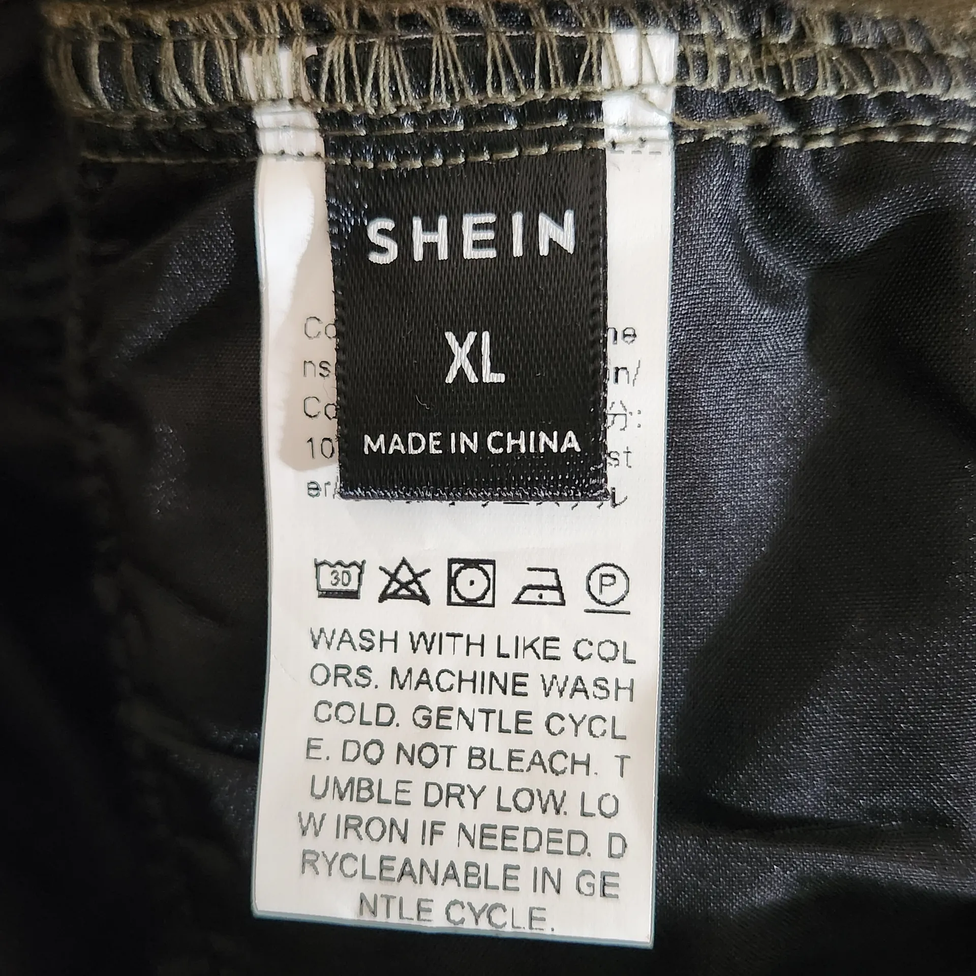 Shein Women's Army Green Corduroy Cargo Pants with Drawstring Waist Size XL - Image 6