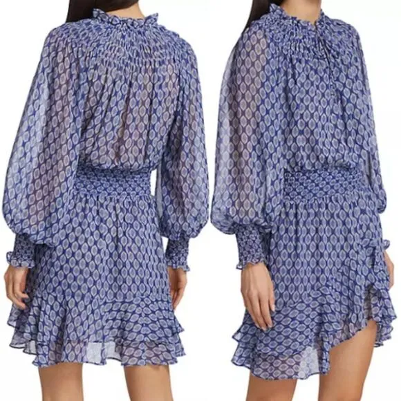 Anthropologie x Misa‎ Los Angeles Almaha Blouson Mini Dress Size S Blue - Image 16
