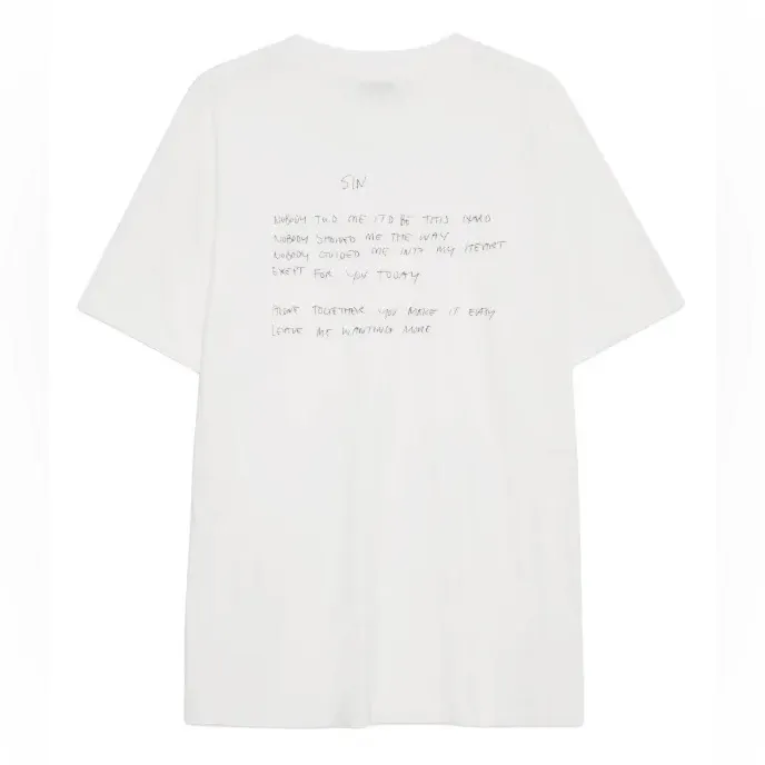 NWT Anine Bing Walker Lyrics Tee in Ivory - Image 2