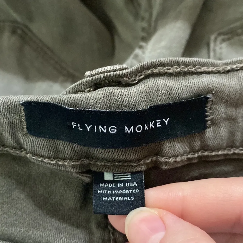 Flying Monkey Low Rise Skinny Stretch Distressed Jeans in vintage olive size 25 - Image 11