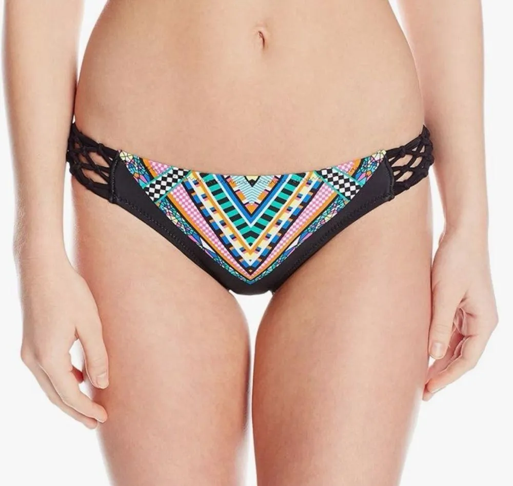 NEW Jessica Simpson Venice Beach High Neck Hipster Bikini Black Blue Green Pink - Image 3