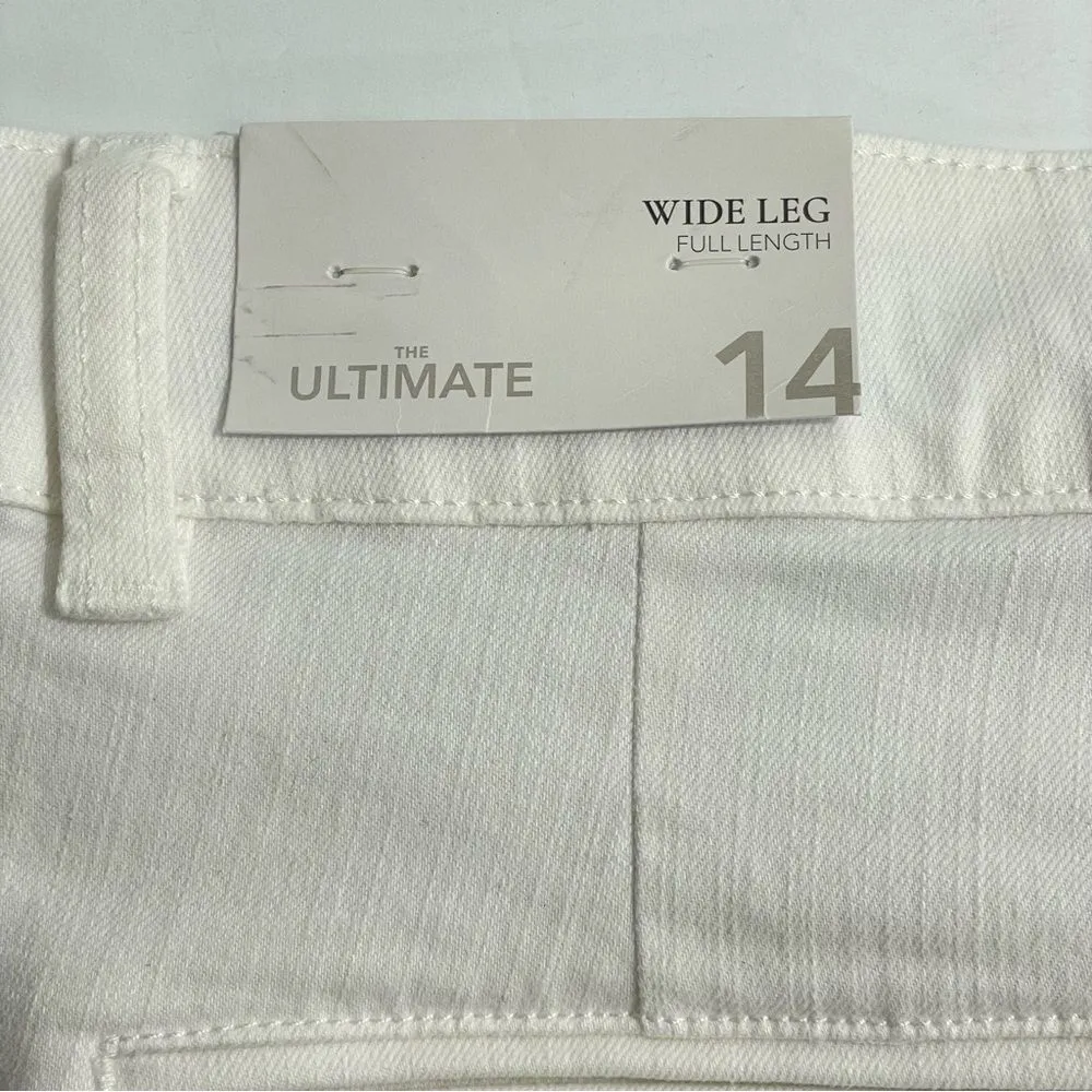 NWT Soft Surroundings Ultimate White Wide Leg Full Length Trouser Jeans Size 14 - Image 3