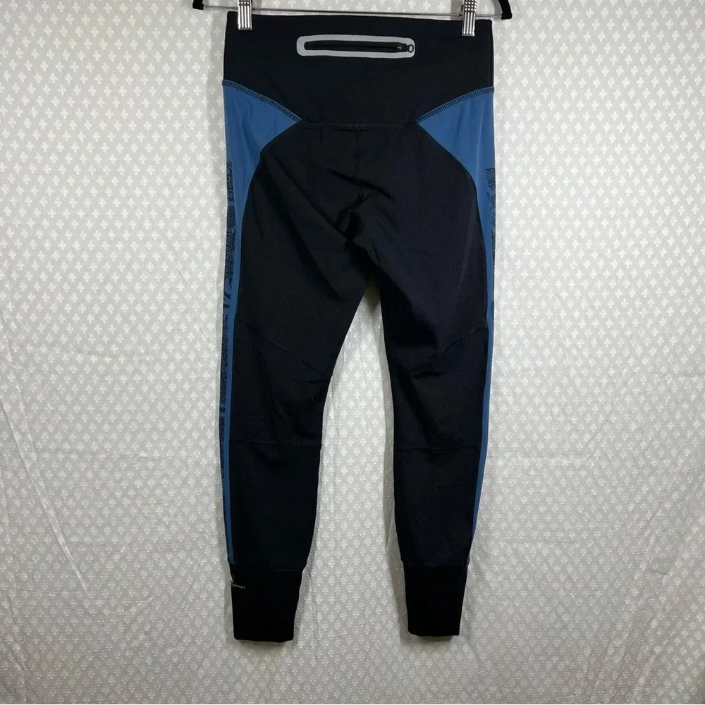 Stella‎ McCartney Adidas Black Blue Snake Print Panel Performance Leggings Size M - Image 7