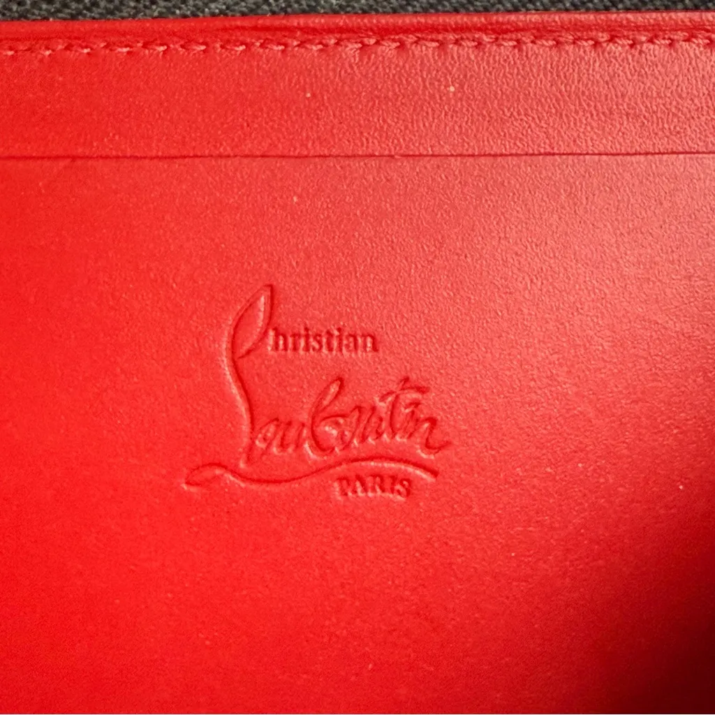 Christian Louboutin Black Spike Leather Panettone Card Holder / Coin Purse, VGUC - Image 7