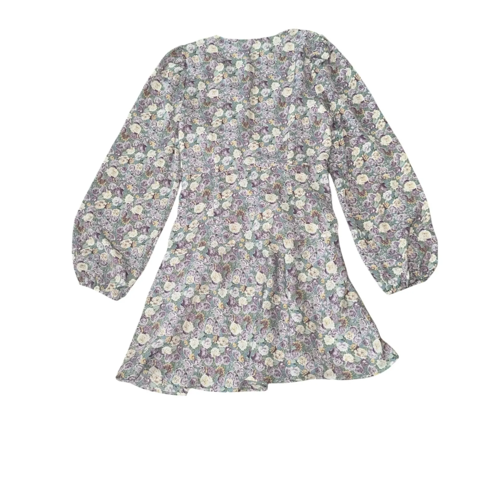 ASTR the label Floral Mini Faux Wrap Dress in Lavender Multi Size Medium - Image 5