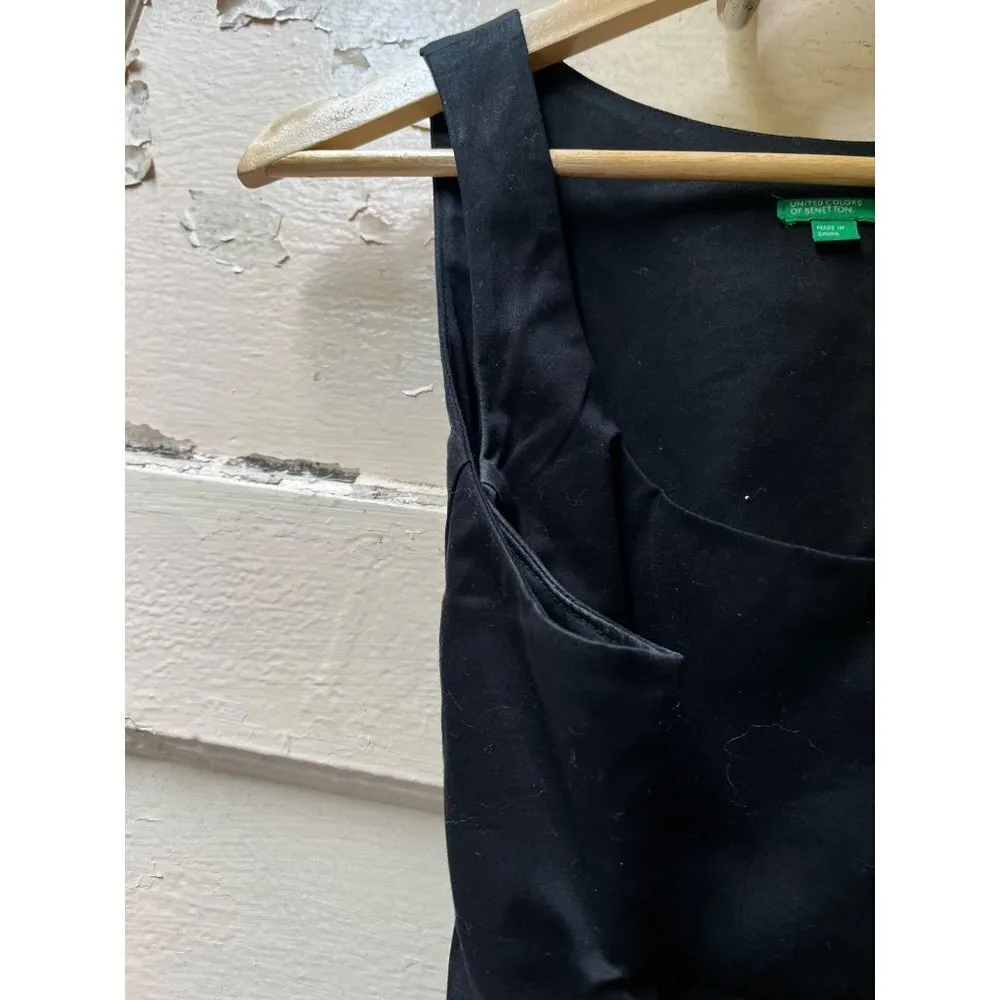United colors of Benetton sleeveless black scoop neck sheath midi dress size M - Image 7