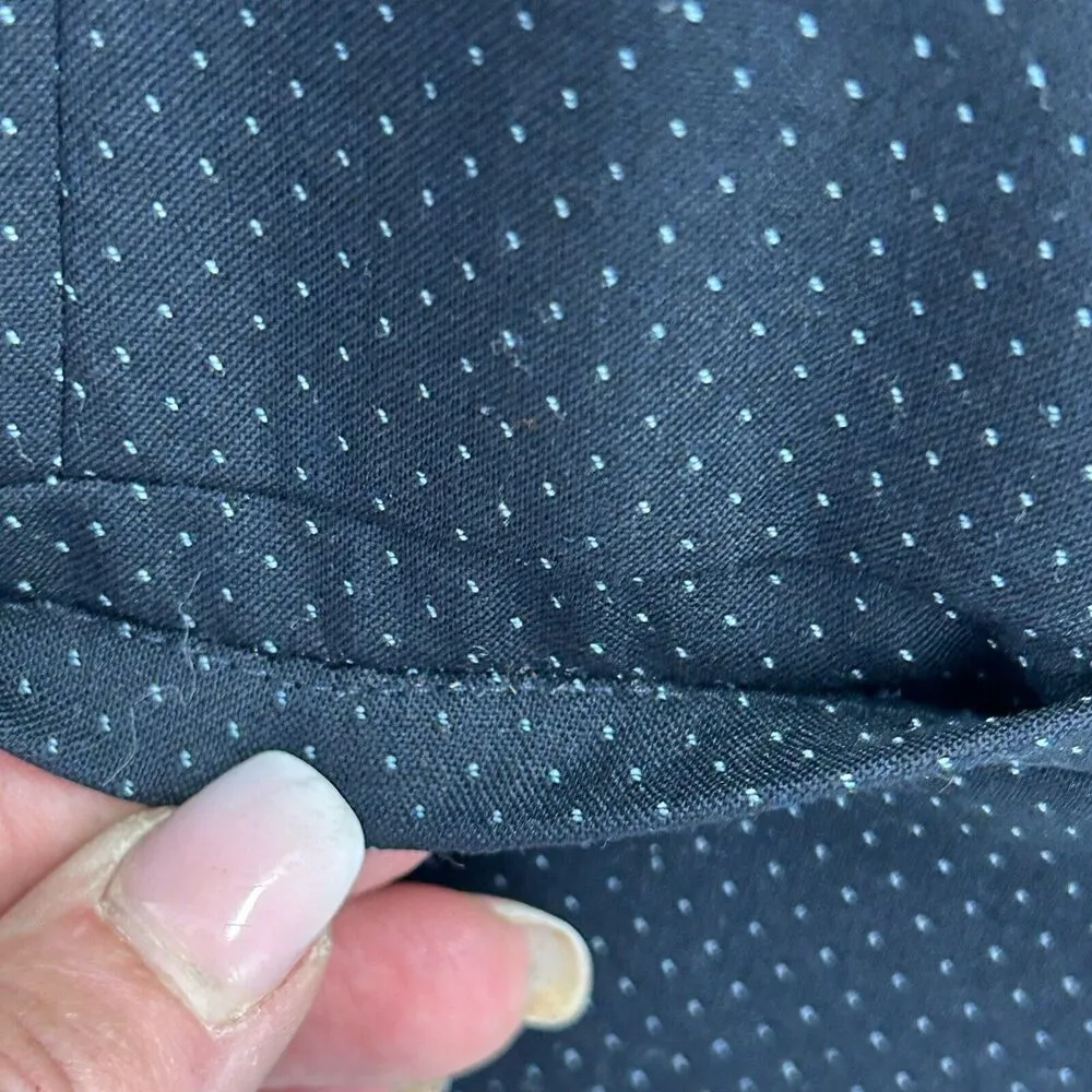 Talbots Blazer Navy Blue Wool Blend Polka Dot Jacket Blazer Size 12 - Image 13