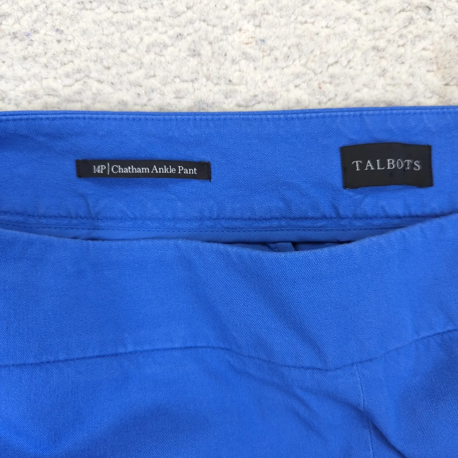 Talbots Chatham Ankle Pants Womens 14P Blue Cotton Blend‎ Career Casual - Image 7
