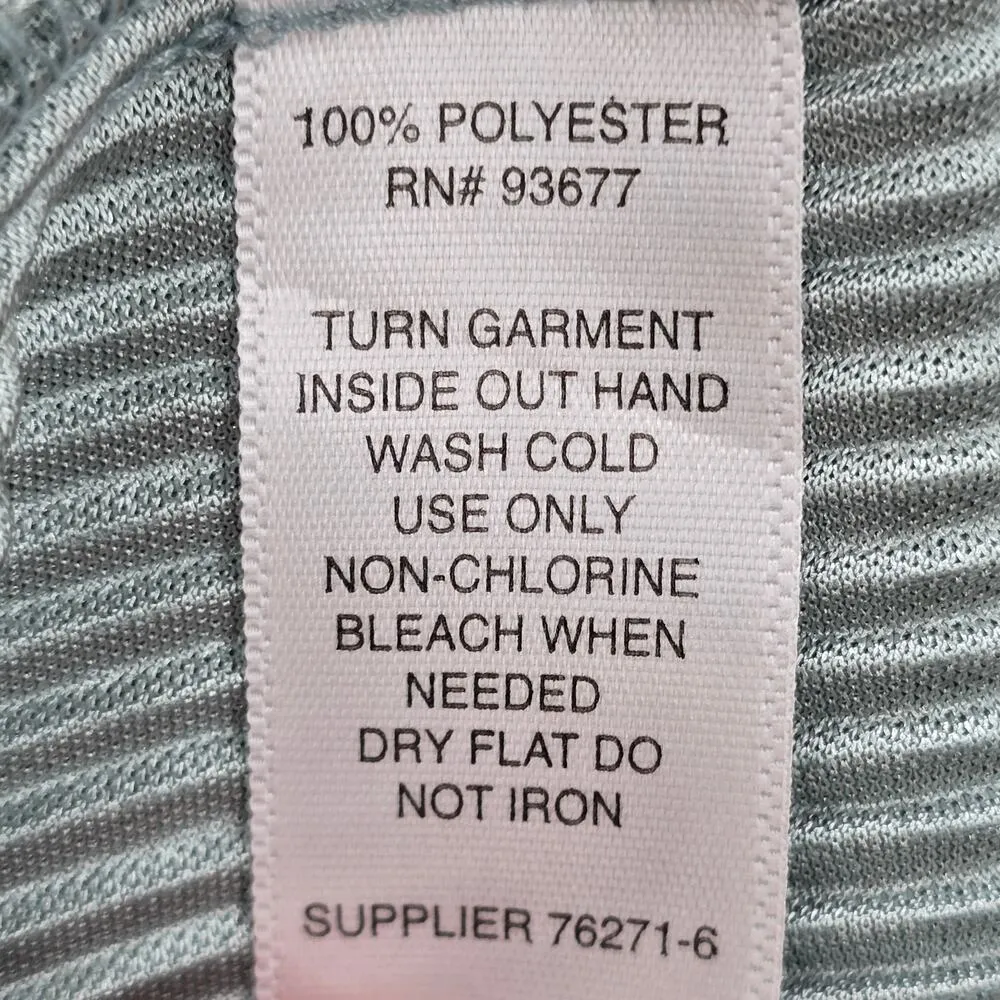 Belle Sky Green Mint Pleated Cold Short Shoulder Knee Length Boho Dress Large - Image 6