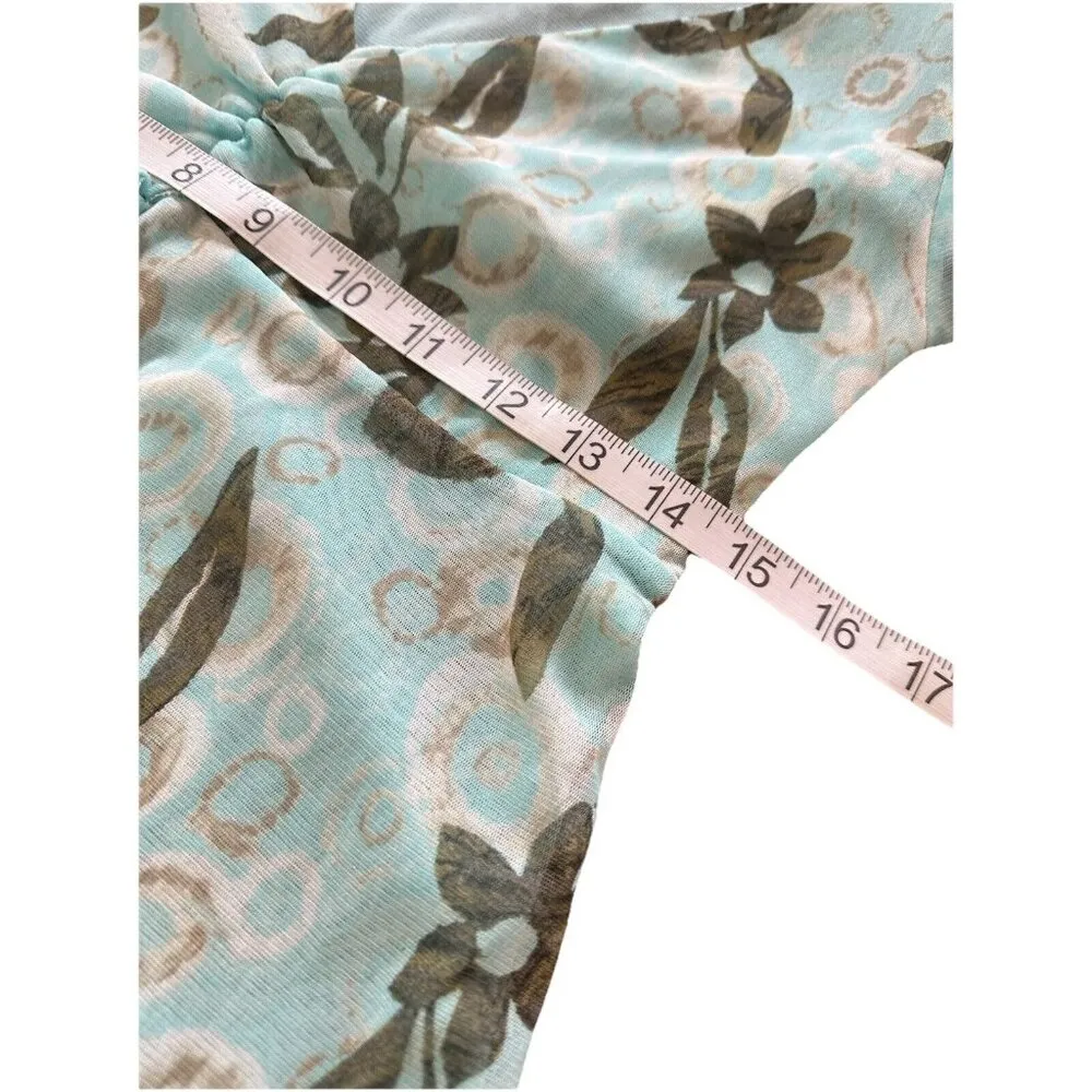 90s Y2k Babydoll Tank Fairy Core Floral Print Handkerchief Hem Size S Sheer - Image 11