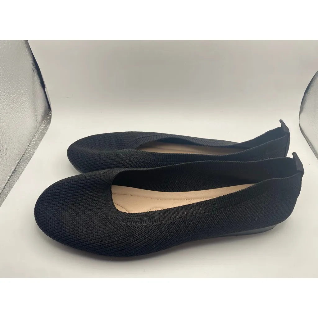 Black Knit Ballet Flats Comfortable Everyday Minimalist Slip On Quiet Luxury 10 - Image 6