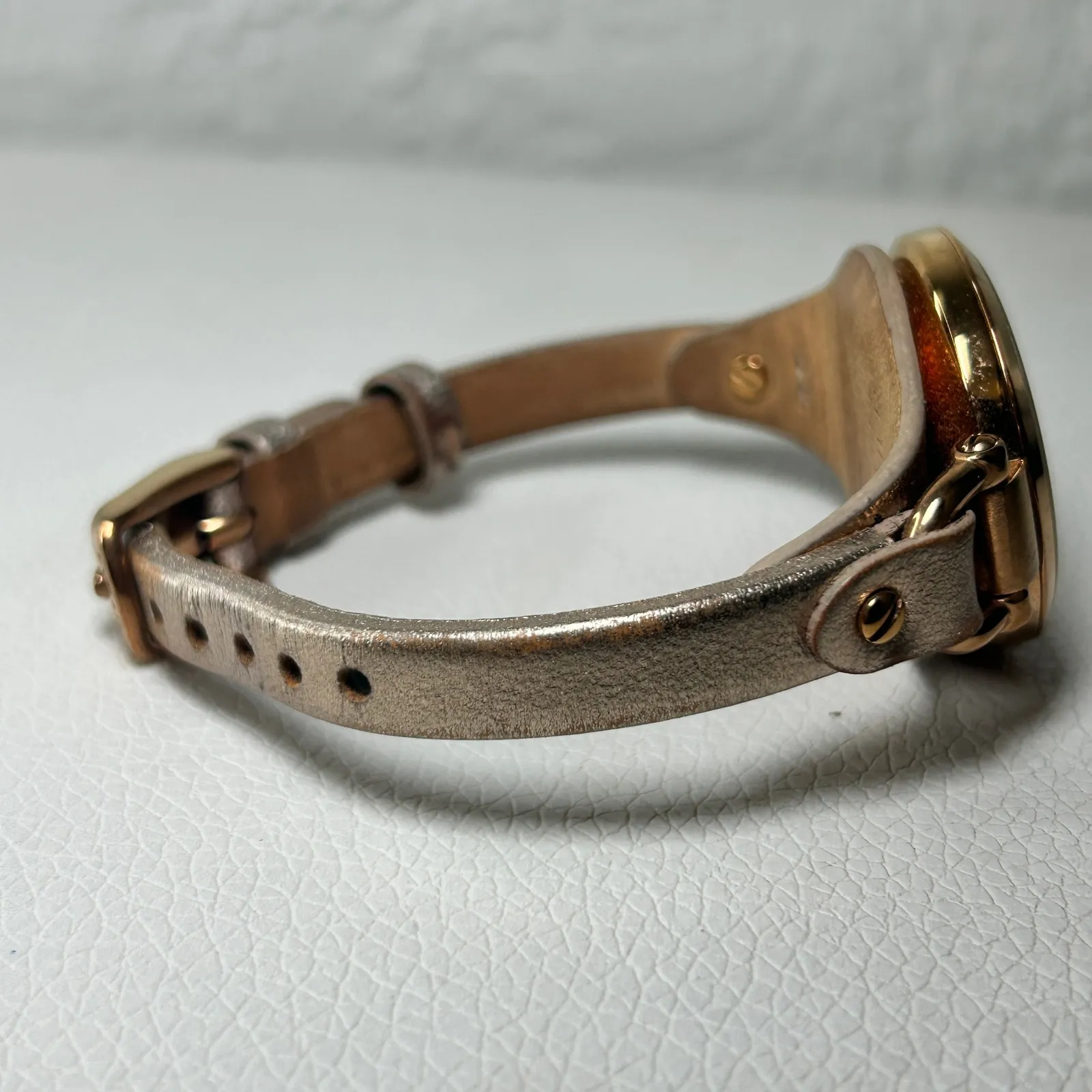 Fossil ES3413 Rose Gold Tone Dial and Metallic Leather Strap‎ Ladies Watch - Image 2