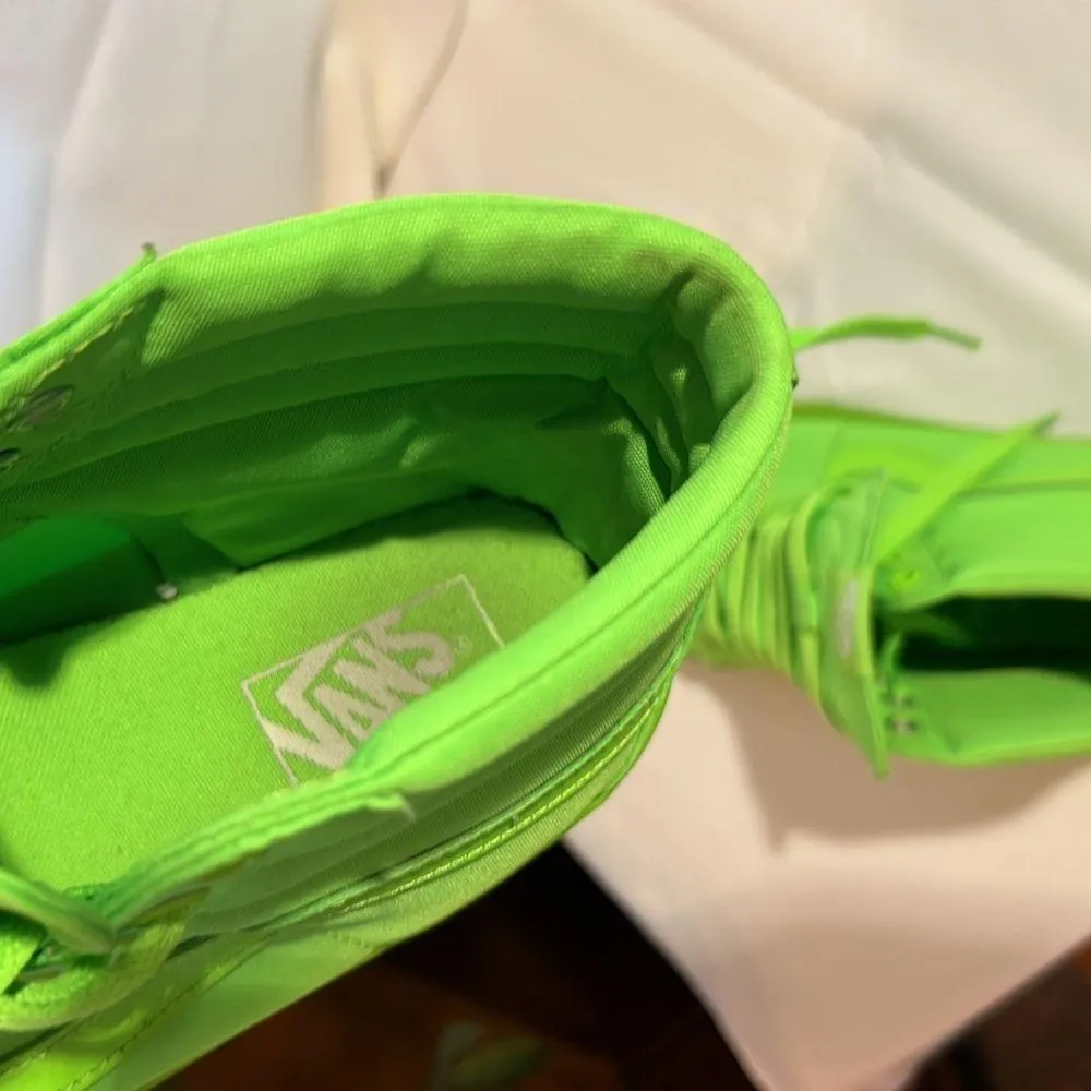 Vans Classic HI Top Tripe Neon Green Skate Shoe (UNISEX) Men’s 8 Women’s 10-VGUC - Image 4