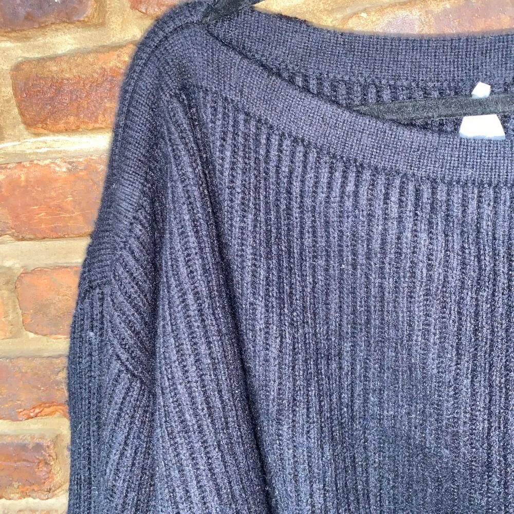 Shop Meg Navy Blue Heavyweight Chunky Knit Crop Sweater Women's Size Large - Image 2